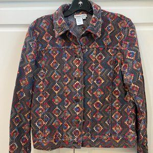Coldwater Creek Denim Embroidered Jacket